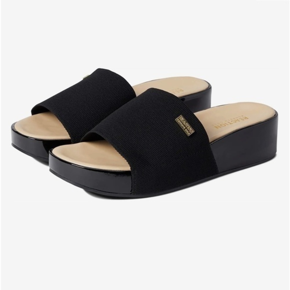 Kenneth Cole Reaction Black Platform Slide Mules